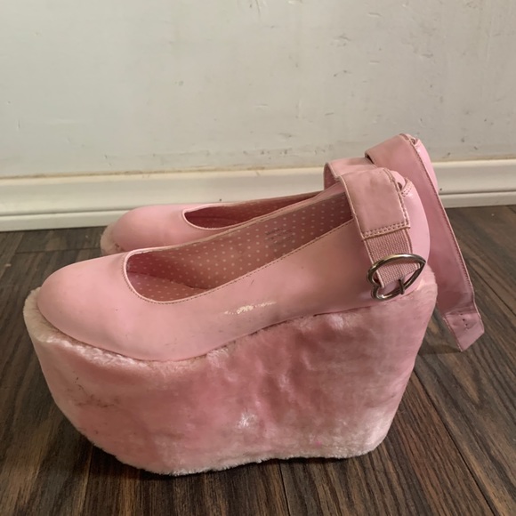 Dolls Kill Sugar Baby Faux Fur Rave Platforms - Picture 6 of 6